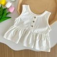 thumbnail image 2 of Uxgjfwu Tank Tops for Girls Summer Thin Toddler Girl Strap Bottom T-shirt Girls Doll Top Sizes 1T-6T,White, 2 of 6