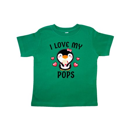 

Inktastic I Love My Pops with Cute Penguin and Hearts Gift Toddler Toddler Girl T-Shirt