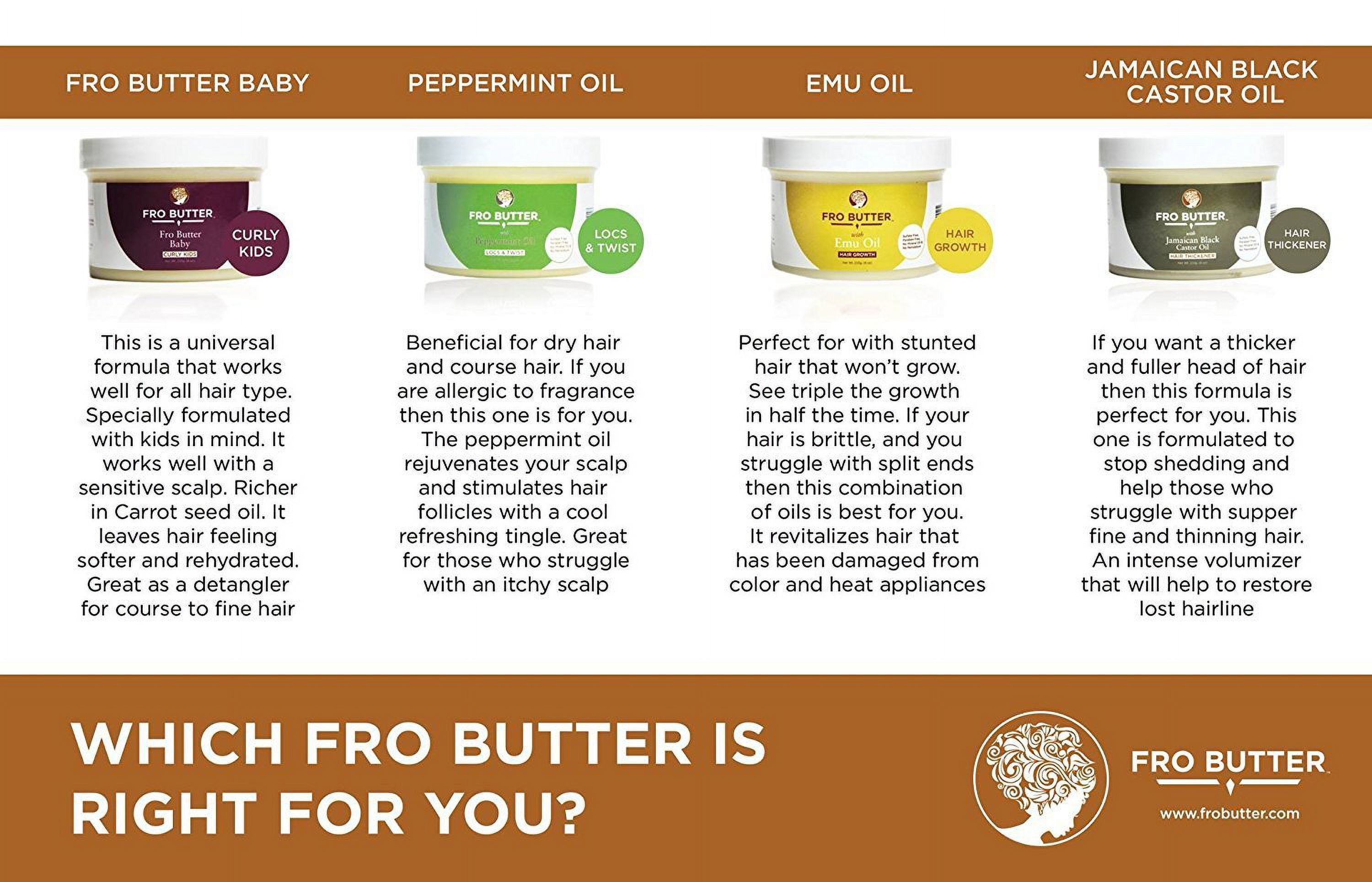 Fro Butter with Jamaican Black Castor Oil-All Natural and Organic- Vegan Friendly Hair Butter