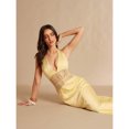 thumbnail image 7 of Yellow V-Neck Lace-Trimmed Backless Maxi Dress For Evening, Parties, And Summer Occasions, 7 of 7