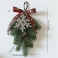 thumbnail image 3 of CuiLiyq Christmas Teardrop Swags, Artificial Norfolk Pine Teardrop Wreath with Bowknot, Red Berries and Pine Cones Hanging Garland Greenery for Front Door Indoor Outdoor Wall Window Xmas Decor (C), 3 of 3