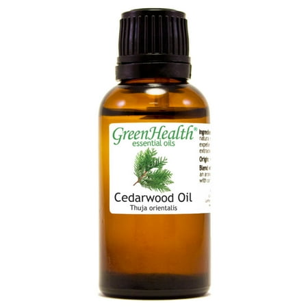 Cedar Spray Oil Cedarwood Essential Oil - 1 fl oz (30 ml) Glass Bottle w/ Euro Dropper - 100% Pure Essential Oil by GreenHealth ()