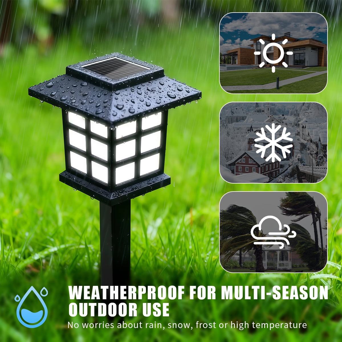24 Pack Solar Lights Outdoor Decorative, Solar LED Waterproof Pathway Lights Outdoor, Solar Powered Retro Garden Yard Lights for Garden, Landscape, Path, Yard, Patio, White