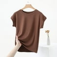 thumbnail image 5 of T-shirt à Manches Courtes pour Femmes, Col Rond, Tissu en Polyester, Doux et Confortable, Tenue Décontractée, Usage à la Maison Ou Quotidien, Noir G, 5 of 5