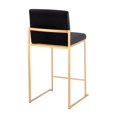 thumbnail image 6 of Fuji High Back Counter Stools for Kitchen Counter in Gold Metal, Counter Height Chairs, Bar Stools Set of 3, Counter Height Stools Set of 3, Bar Stools For Kitchen Island (Black Velvet), 6 of 6
