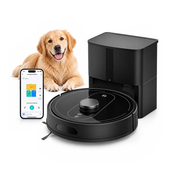PROUDEER VC20 Pro Robot Vacuum and Mop Combo.10,000Pa Suction Robot Vacuum, Smart Mapping for Multi‑Floor Household, 4‑in‑1 Vacuum & Mop for Pet Hair Hard Floors Carpets