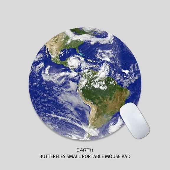 Earth From Space 8.66" astronomical body Round Mousepad