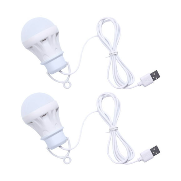 2pcs USB LED Bombilla Al aire libre Luz portátil Camping Lámpara Noche Bombilla