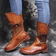 thumbnail image 1 of TIMIFIS Bottes d'Hiver Mi-Mollet pour Femmes, Bottes de Combat à Bout Rond, Bottines Mode, Cadeaux de Noël pour Femmes, 1 of 7