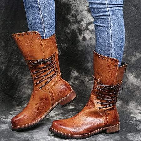 

Zunfeo Women Chelsea Boots- Hiking Boots Offer Fashion Casual Boots Solid Boots Christmas Gifts Clearance Brown 4.5