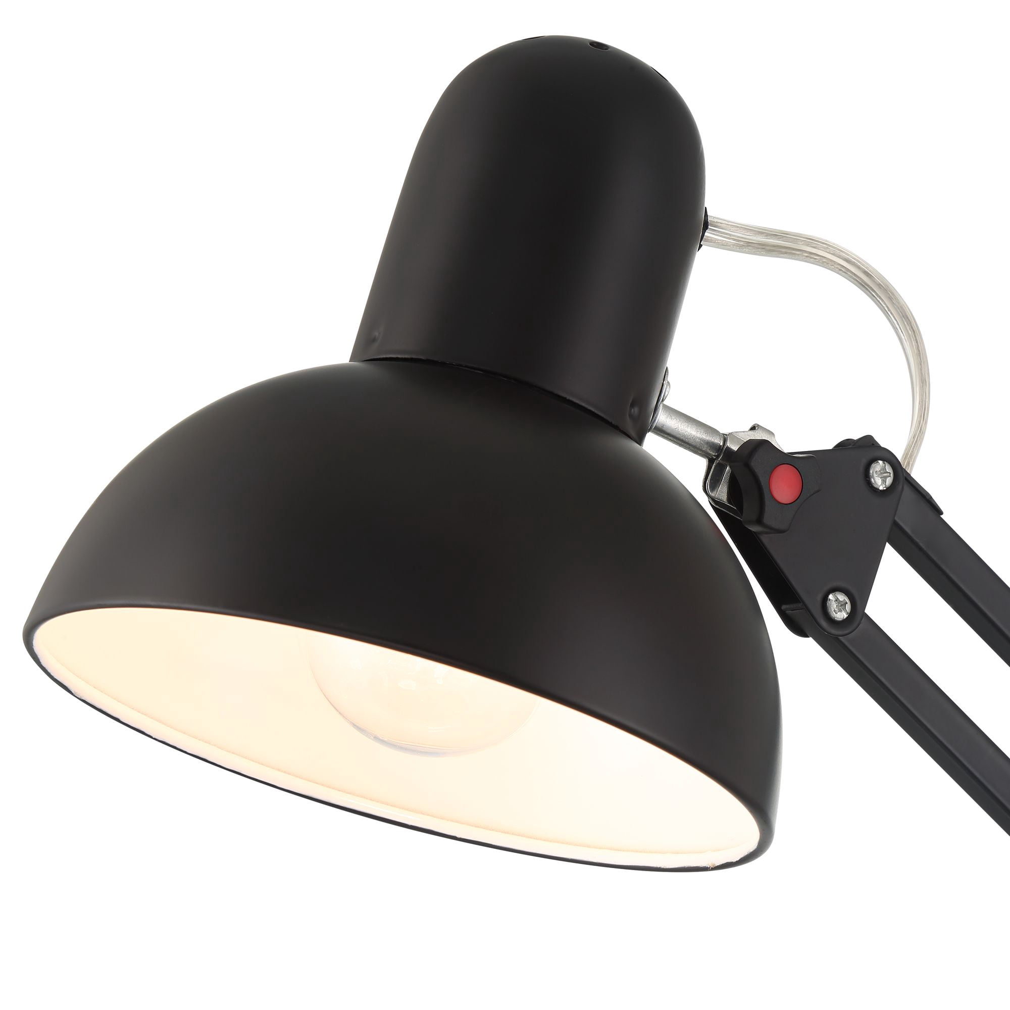 360 Lighting Wyatt 25" High Modern Desk Lamp USB Port Architect Adjustable Height Black Finish Metal Single Home Office Charging