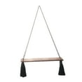 thumbnail image 1 of Estante flotante de madera para decoración de pared, cuerda tejida, decoración Bohemia para dormitorio, baño, pared interior, un solo nivel, versátil, perfecl Estante para colgar en la pared, 1 of 8