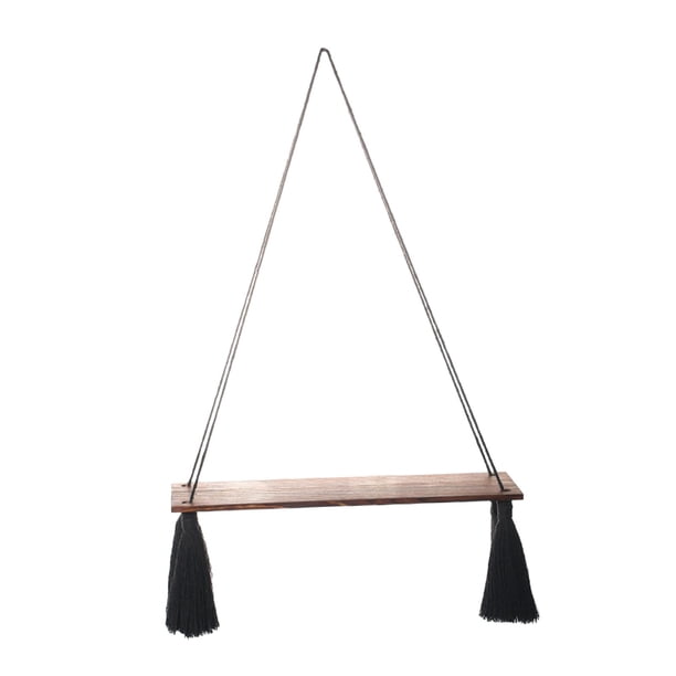 Estante de pared de madera flotante de decoración Boho, accesorios de cuerda tejida, decoración del hogar versátil y duradera, estante organizador de Gloria Estante para colgar en la pared