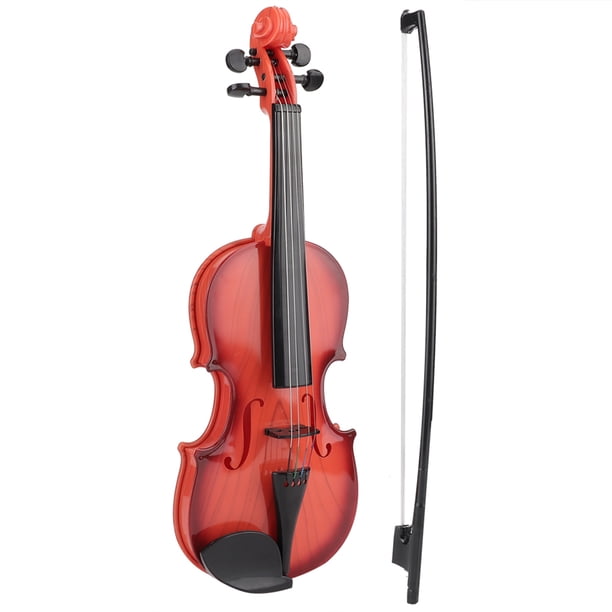 Juguete de violín acústico simulado para niños, cuerda ajustable, instrumento musical para principiantes, marrón claro