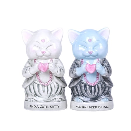 Master Meow All You Need is Love Ceramic Salt and Pepper Shakers Magnetic