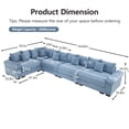 thumbnail image 4 of FFH 154.6" Oversized Cloud Modular Sectional Couch, Convertible Sectional Sofa Deep Seat, 5 Seater L Shaped Modern Sofa, Blue, 4 of 16