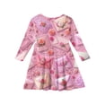 thumbnail image 4 of Abcomgle Girls Valentines Dresses 7-8 Cute A-Line Long Sleeve Midi Dress for Girls Funny Rose Letter Dress Outfits Crewneck Spring Swing Dresses for Girls,, 4 of 4