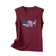 thumbnail image 4 of Midsumdr 4th of July Tank Tops for Women Summer Fashion American Flag Star Printed Vest Round-Neck Loose Sleeveless T-shirt Pullover Tops, 4 of 4