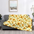 thumbnail image 2 of Yiaed European-style Pattern Sunflower Print Blanket Throw Blanket Soft Cozy Flannel Blanket for Home Bed Sofa Couch Chair-50"x40", 2 of 6
