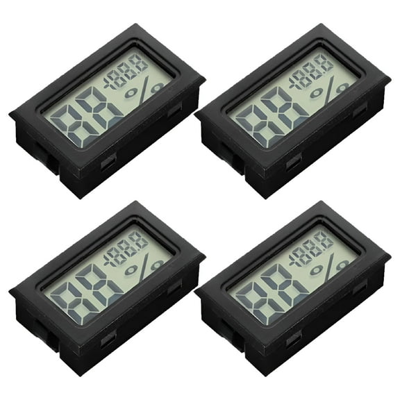 TELOLY 4pcs Mini Hygrometer Thermometer Digital Temperature Humidity Meters Gauge for Indoor Outdoor Use Greenhouse Garden Closet Humidor