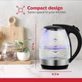 thumbnail image 3 of Holstein Housewares 1.9qt Glass Electric Water & Tea Kettle with LED 1850W, 3 of 9