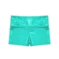 thumbnail image 3 of Zaldita Girls Shiny Metallic Booty Shorts Athletic Gymnastic Ballet Dance Shorts Tumbling Dancing Bottoms Blue Green 6, 3 of 4
