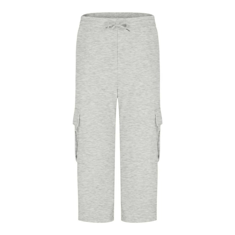 Yteetum Cargo Pants for Men Baggy Hiking Drawstring Elastic Waist