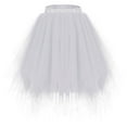 thumbnail image 2 of Felirenzacia Women’s Tulle Skirt, Jagged Hemline, Layered Design, Elastic Waist, Y2K Costume, Chiffon Petticoat Puffy Tutu Tulle Skirt, 2 of 3
