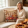 thumbnail image 5 of InsCrazy Fall Autumn Pillow Cover Thankful Grateful Blessed Pumpkins Square Pillowcases, 18x18in Thanksgiving Harvest Cuchion Covers for Sofa Couch Patio Decor, 5 of 7