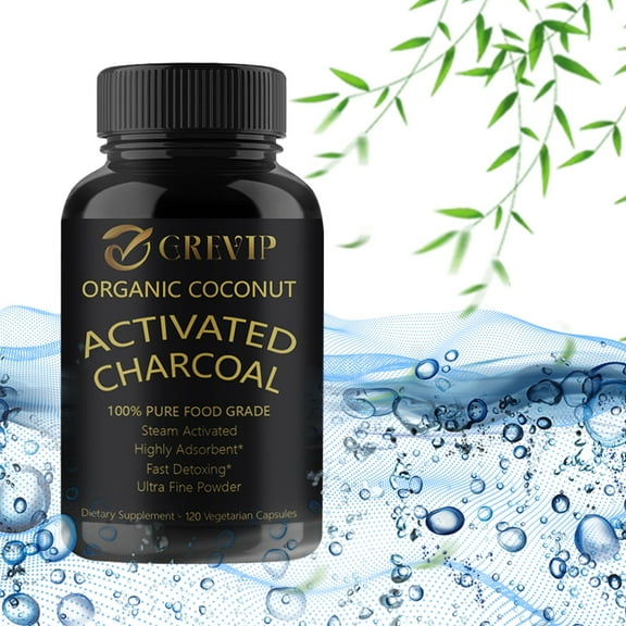 Activated Charcoal Capsules - Relief Gas & Bloating Indigestion - 120 Capsules