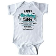 Inktastic Happy Birthday, Daddy- best gift ever in blue Infant Creeper Unisex
