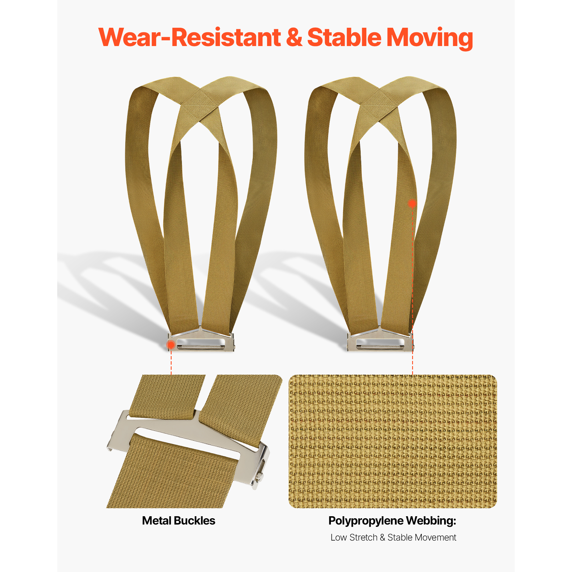 KFFKFF Adjustable Moving Straps, Supports up to 1000 lbs, 2-Person Lifting System with Harness Straps & Load-bearing Strap, Ideal for Moving Furniture, Appliances, and Mattresses