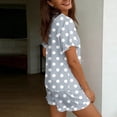 thumbnail image 4 of yillto Pajamas Set for Women Short Sleeve Sleepwear Pjs Shorts Lounge Ruffle Sets Soft Nightwear S-XXL, 4 of 6