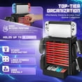 thumbnail image 3 of Switch Organizer Station Game Storage Tower Stand for Nintendo Switch / Switch OLED with Dock Holder, 10 Game Case Vertical Shelf, 4 Controller Rack, Joy-con Drawer, 3 of 9