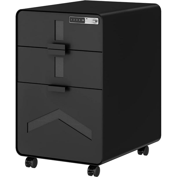 YITAHOME 3Drawer Rolling File Metal Mobile File with