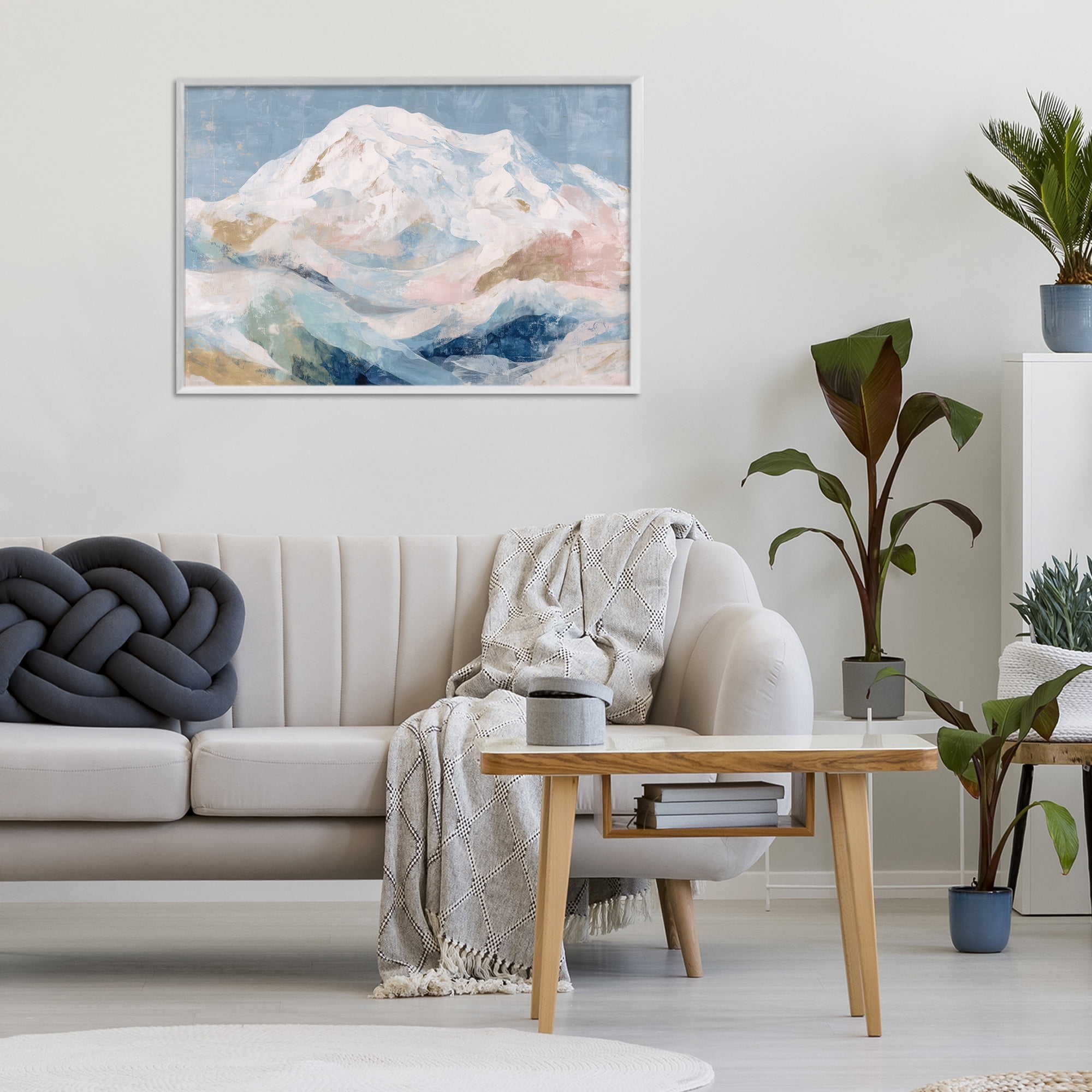 Stupell Industries Icy Mountain Range at Dusk White Framed Giclee Art, design by Chromatic Storm Studio