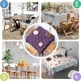 thumbnail image 4 of Purple Sun Moon Triangle Pattern Square Tablecloth,Waterproof Square Table Cover,Wipeable Spillproof Washable Table Cover for Home Kitchen Party Decor 42"X42"(107x107cm), 4 of 6