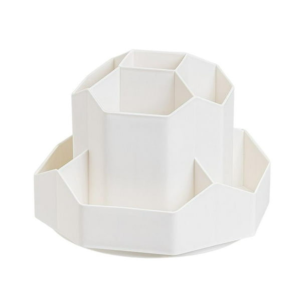 Moda Pen Holder Display Case Cosméticos Cepillo Contenedor Rotatorio Pen Organizador Blanco Zulema Portaescobillas
