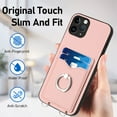 thumbnail image 3 of for iPhone 11 Case, Card Holder Wallet Case, Ring Holder Stand, Wrist Hand Strap, PU Leather Anti-Scratch Shockproof Protective Flip Phone Cover for iPhone 11 Case, Rosegold, 3 of 8