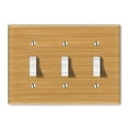thumbnail image 1 of WIRESTER 3-Gang Toggle Wall Plate/Switch Plate Cover, Bamboo Wood Texture, 1 of 6