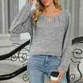 thumbnail image 6 of hxobax Women's Fall Long Sleeve Shirts Casual Pullover Tops Sexy Keyhole Crewneck Tunic Shirt Blouse, 6 of 8
