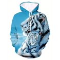 thumbnail image 3 of Sudadera con capucha con gráfico de tigre 3D para hombre, sudadera con capucha transpirable ligeramente elástica activa para exteriores, moda de otoño y primavera 2023, 3 of 4