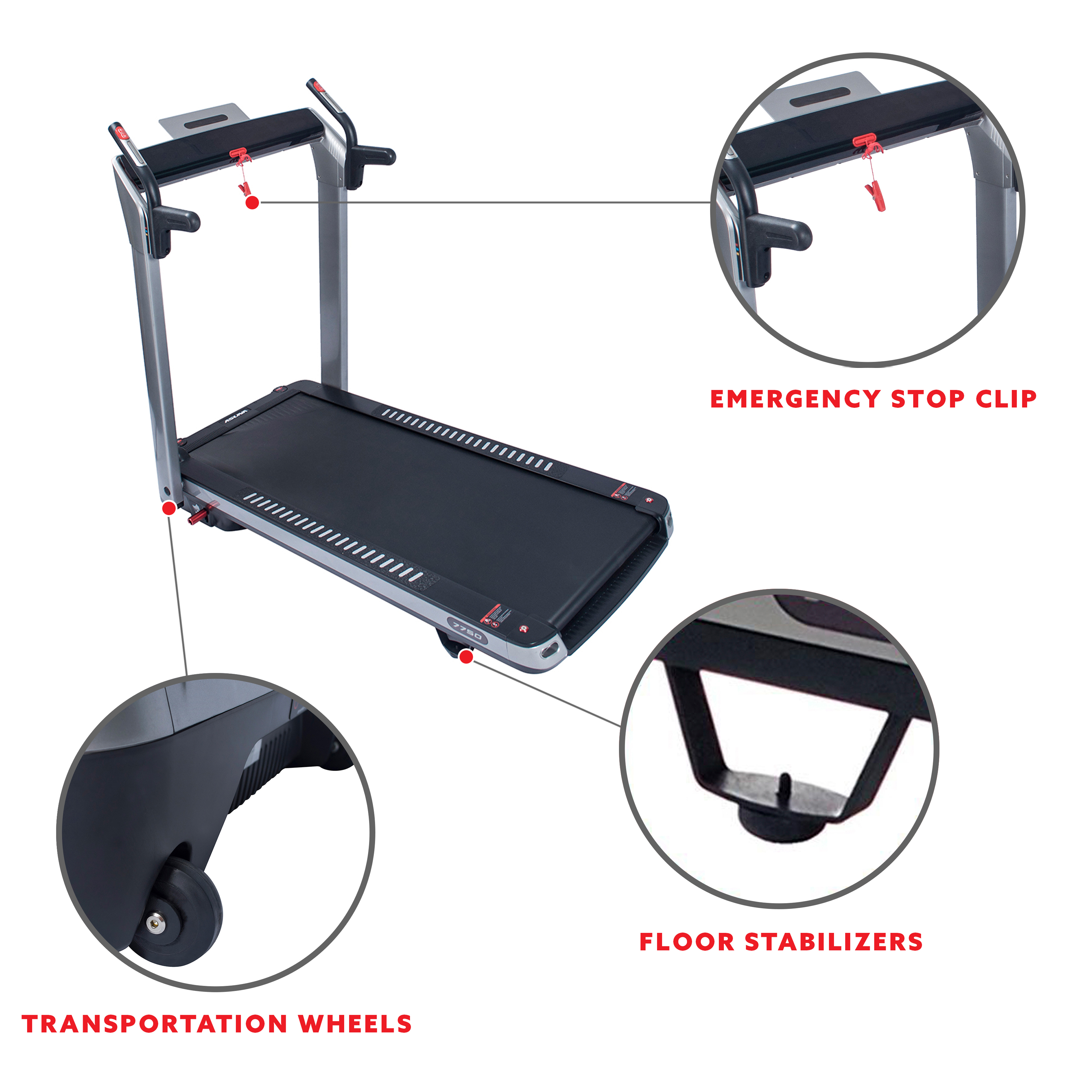 ASUNA 7750 Spaceflex Motorized Foldable Treadmill with Speakers, 6 LED Displays, 220 lb Max Weight - image 5 of 9