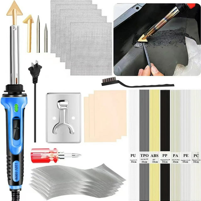 Yeacher 100W Plastic Welding kit,2-in-1 Plastic Welder & Soldering Iron Gun, 3-Speed Temperature Control Soldering