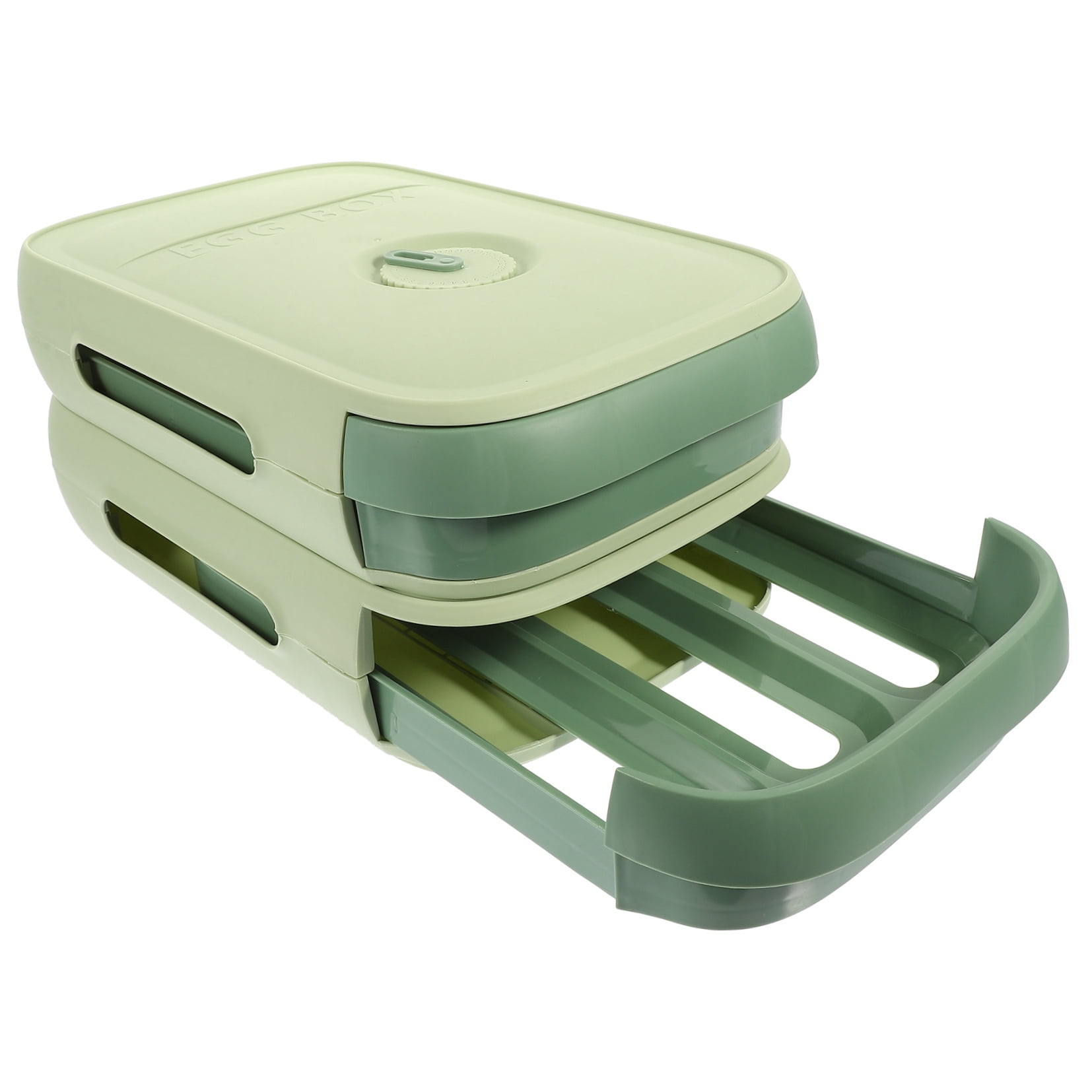 Durable PP Egg Carrier Box with Drawer Design for Kitchen Fridge Storage Large Capacity 7.5 x 5.2 x 3.8 Inches