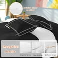 thumbnail image 2 of Solid Color Duvet Cover Set Twin Size, Black 4 Piece Soft Microfiber Bedding Set with 1 Duvet Cover, 1 Flat Sheet, 2 Pillowcases, 2 of 9