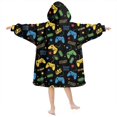 thumbnail image 2 of Game Controller Black Pattern Lamb Fleece Blanket Hoodies for Teens ,Teens Oversize Sherpa Wearable Hooded Blanket Sweatshirt with Super Pockets, 2 of 6