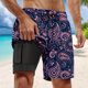 thumbnail image 1 of WILLBEST Pantalones Cortos de Verano para Hombre, Elegantes Pantalones de Playa de Doble Capa Interior con Bolsillo, 1 of 3