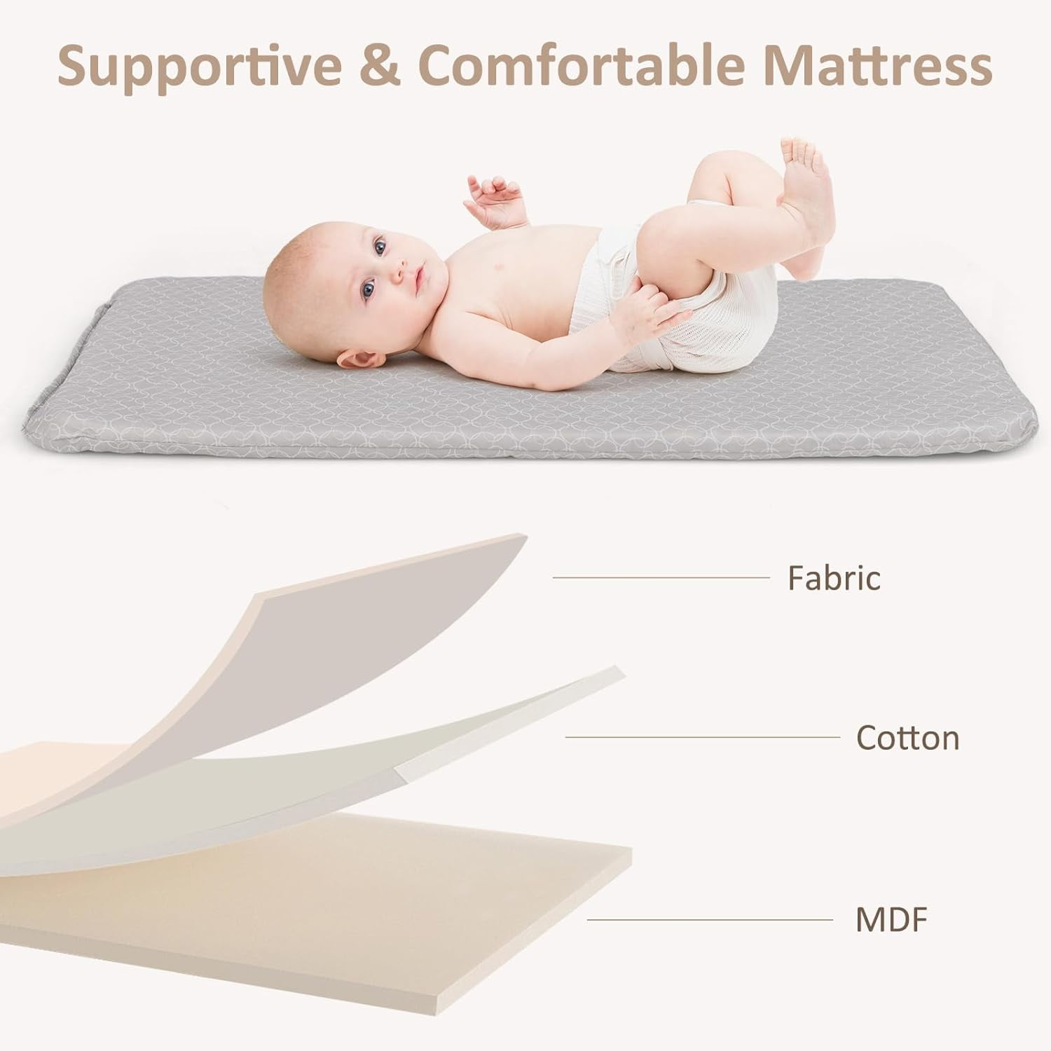 INFANS Baby Bedside Bassinet, Over-Bed Baby Bassinet with Adjustable Height, Safe Close Sleeping, Storage, Lowering Wall for Easy Access, Newborn Girls Boys Aged 6-18 Months