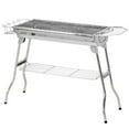 thumbnail image 2 of Folding Portable Charcoal BBQ Grill Stainless Steel Silver Camp Picnic Cooker, 2 of 9